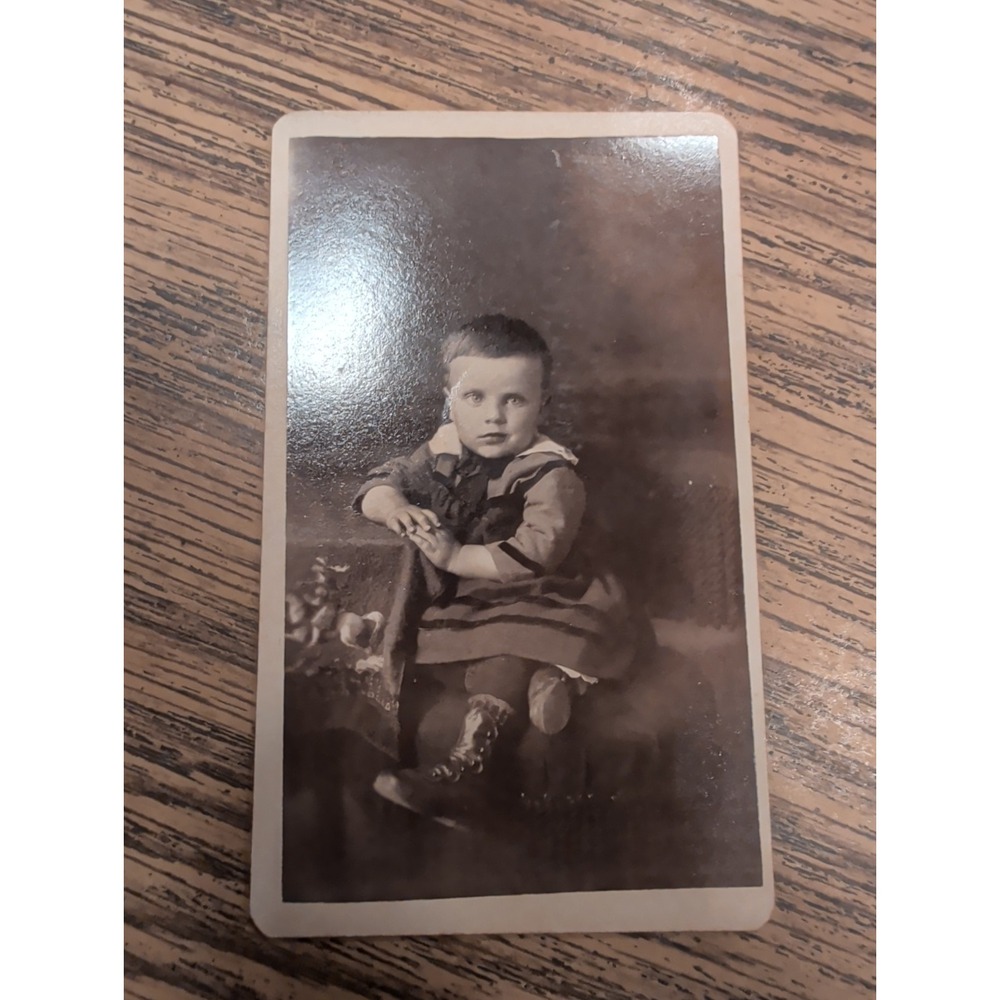 Antique Cabinet Card Victorian Portrait Little Boy Rock Creek Ohio O.A. Dolph